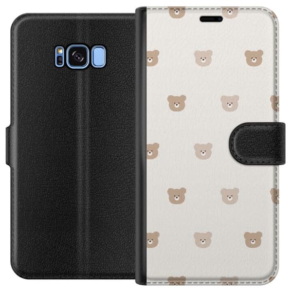Kompatibel Tegnebogsetui til Samsung Galaxy S8 Teddybaggrund - søde teddybjørne mod en blød baggrund