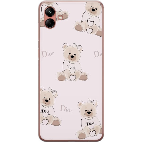 Samsung Galaxy A04 Gennemsigtig cover Teddy Dior Vibes - luksuriøs bamse i modetil