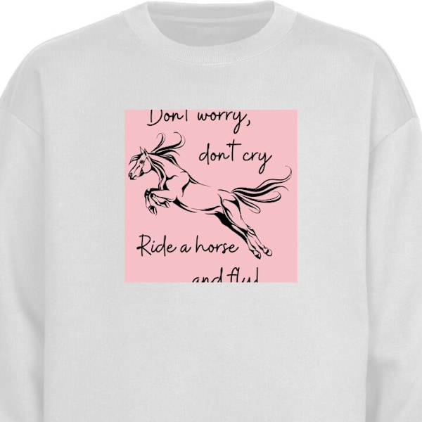 Sweatshirt for Voksen | Klassisk Collegegenser Dont Worry hvit XL