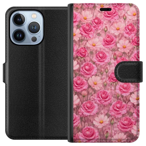 Kompatibel Tegnebogsetui til Apple iPhone 13 Pro Kronbladsdrøm Pudderrosa