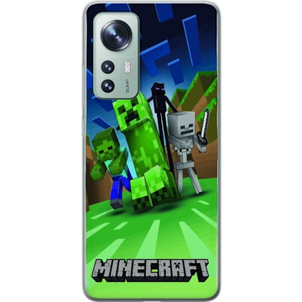 Xiaomi 12 Läpinäkyvä kuori Minecraft Creeper mobilskal i klassisk grön pixelstil