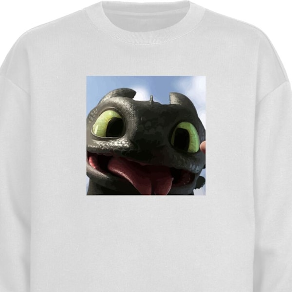 Sweatshirt för Vuxen | Klassisk Collegetröja How to Train Your Dragon (Draktränaren) vit XL