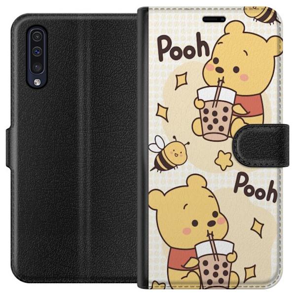 Samsung Galaxy A50 Tegnebogsetui Nalle Pooh-stil - klassisk bjørnemotiv i en ny fortolkning