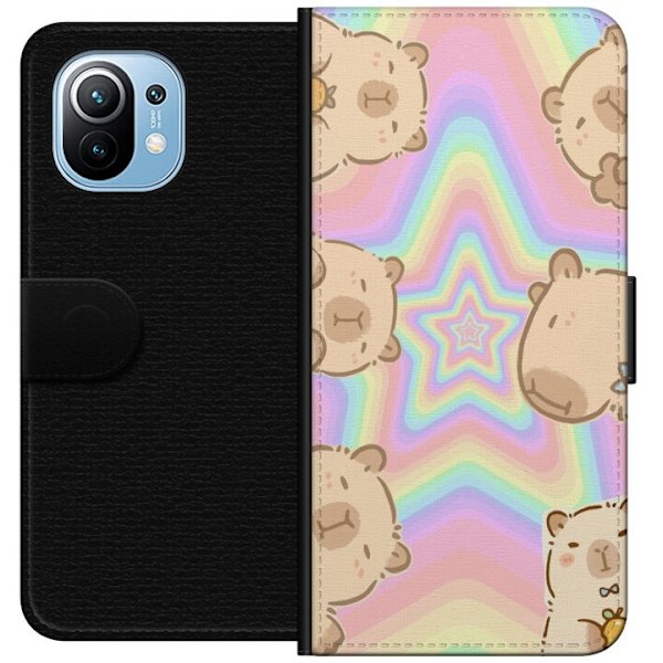 Xiaomi Mi 11 Tegnebogsetui Kawaii Capybara Galaxy Sød Anime Dyr Rummotiv Kawaii Trend Gave TikTok Design