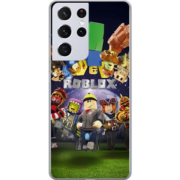 Samsung Galaxy S21 Ultra 5G Läpinäkyvä kuori Roblox Maailma - Pelaamisseikkailu Lapsille ja Nuorille