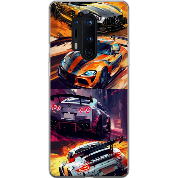 OnePlus 8 Pro Läpinäkyvä kuori Ralli kuume - vauhdikas teema ralliautoilla