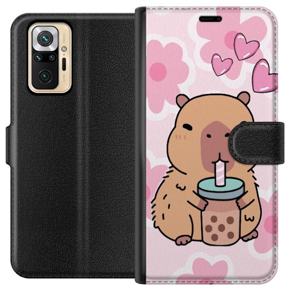 Xiaomi Redmi Note 10 Pro Tegnebogsetui Kawaii Capybara Hjerte