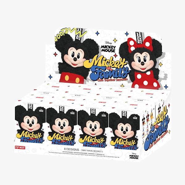 POP Mart Mickey Family Cute Together Keychain Series Vinyl Plush Blind Box