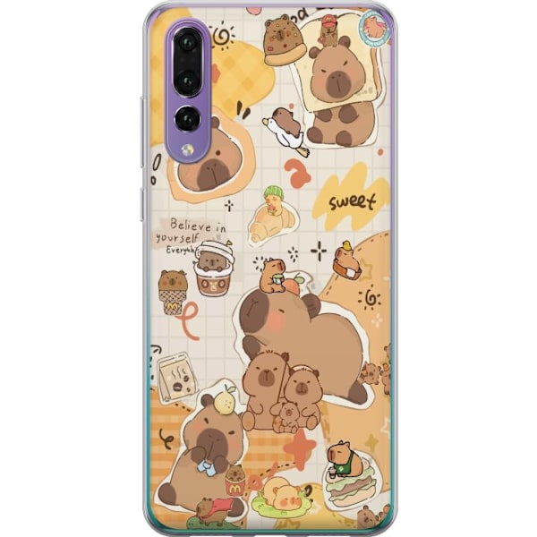 Huawei P20 Pro Genomskinligt Skal Kawaii capybara mobilskal med gulliga djurmotiv