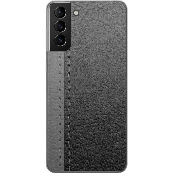 Kompatibelt Mobilskal till Samsung Galaxy S21+ 5G Black & Grey Leather