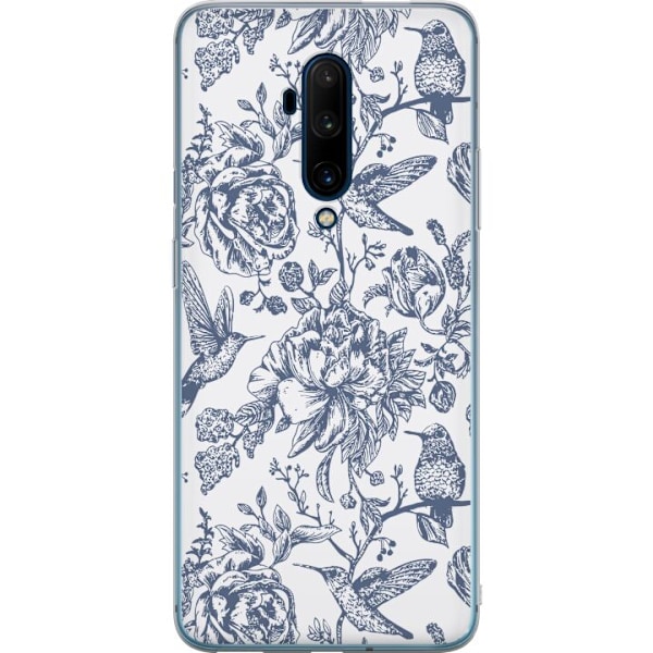 OnePlus 7T Pro Genomskinligt Skal Blomster & Fåglar – romantiskt mönster i vintage-stil