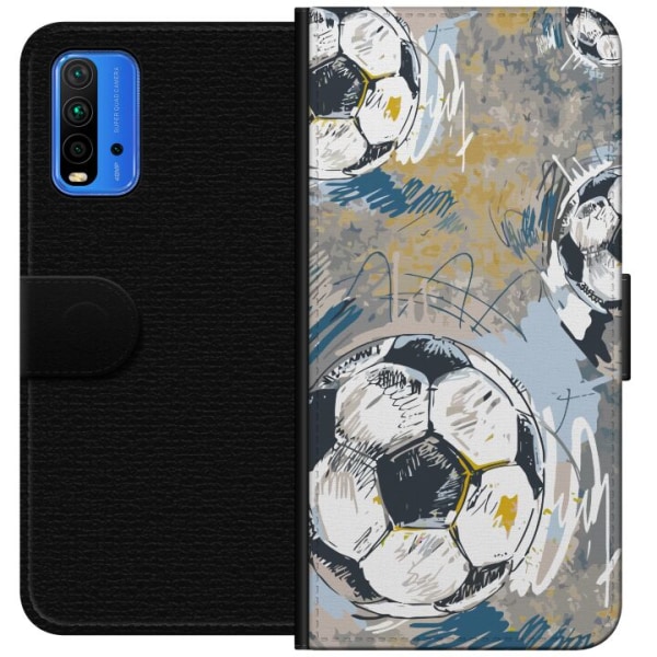 Xiaomi Redmi Note 9 4G Plånboksfodral Fotboll