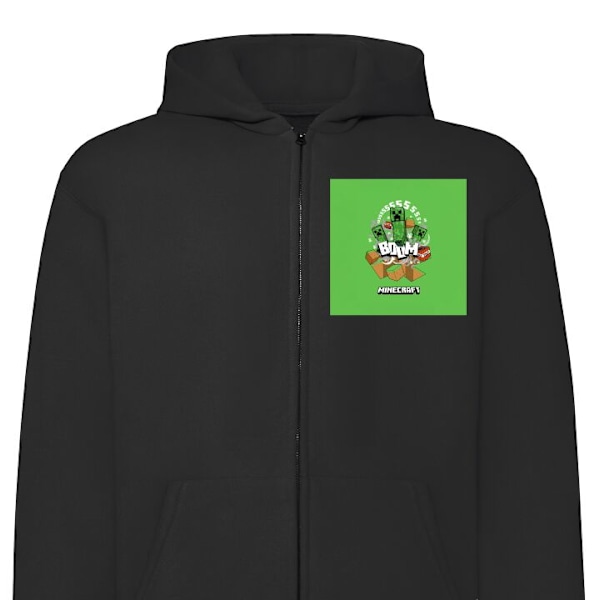 Zip-Hoodie | Huvtröja med Dragkedja för Vuxna Minecraft Boom svart S
