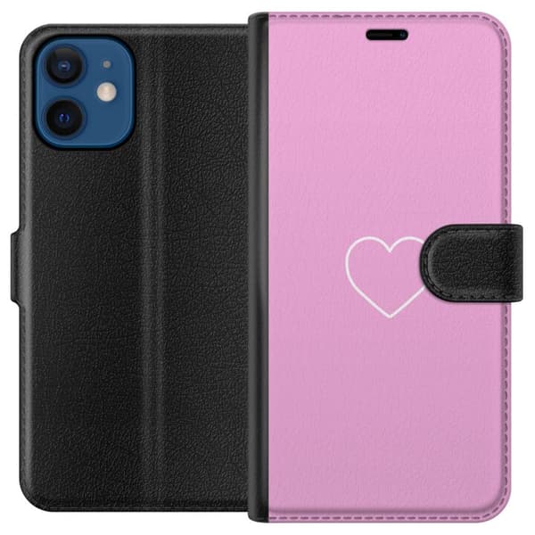 Kompatibel Tegnebogsetui til Apple iPhone 12 mini Hjerte