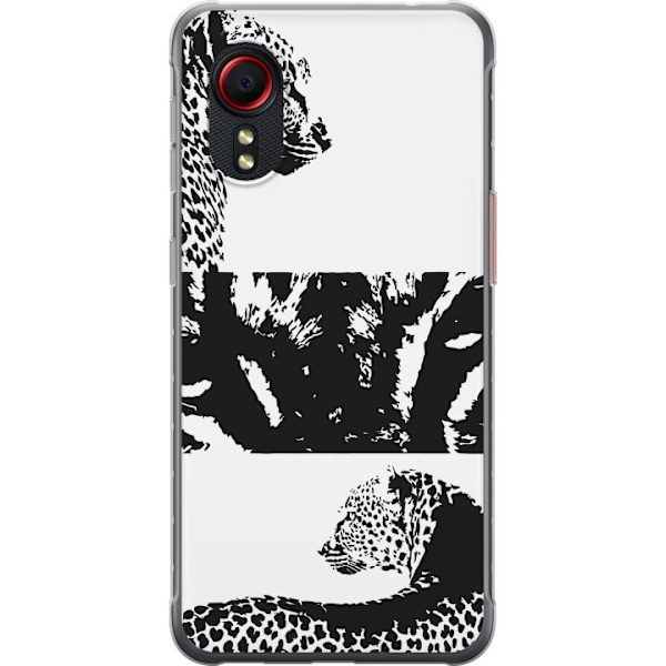 Samsung Galaxy Xcover 5 Genomskinligt Skal Leopard Faces – trendigt mönster med leopardansikten