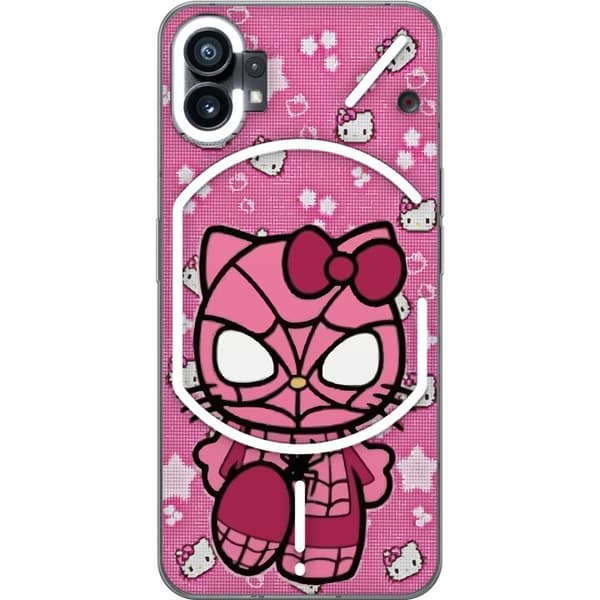 Kompatibelt Mobildeksel til Nothing Phone (1) Rosa katt i spindeldräkt rosa