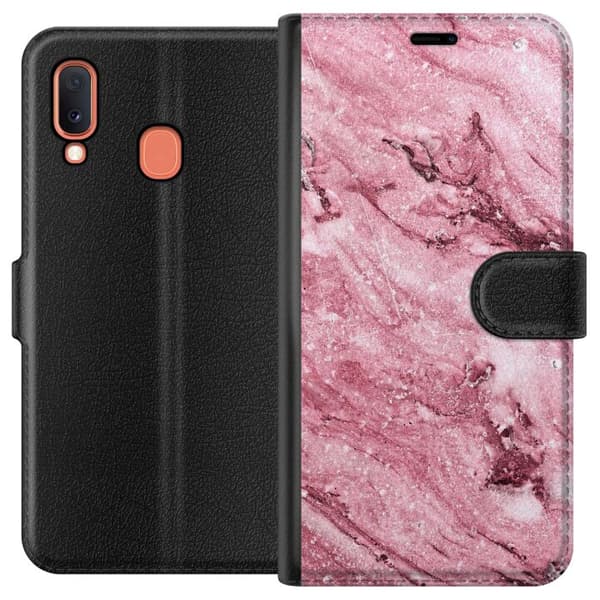 Kompatibelt Plånboksfodral till Samsung Galaxy A20e Rosa