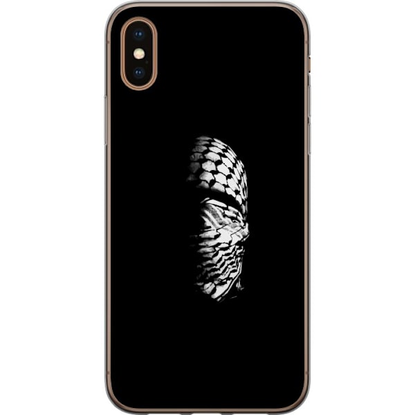 Apple iPhone XS Max Genomskinligt Skal Keffiyeh-mönster – klassisk svartvit palestinasjal med kulturell tyngd