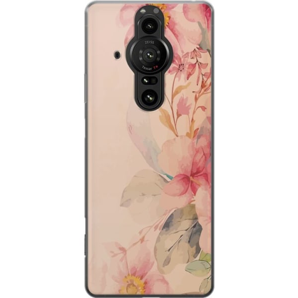 Sony Xperia Pro-I Läpinäkyvä kuori Värikkäät Kukat