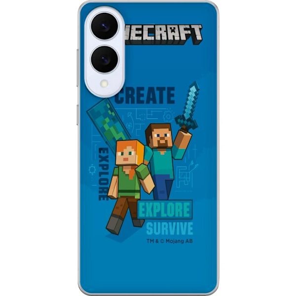 Samsung Galaxy S25 Edge Läpinäkyvä kuori Minecraft Luolastot
