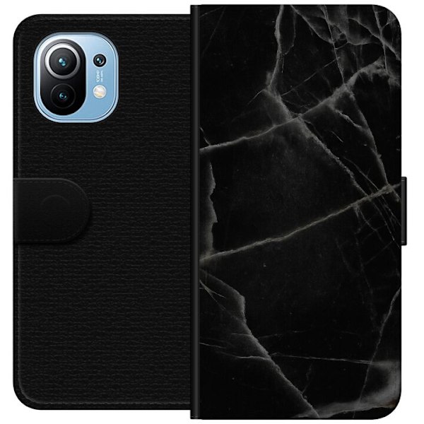 Xiaomi Mi 11 Tegnebogsetui Sort marmor