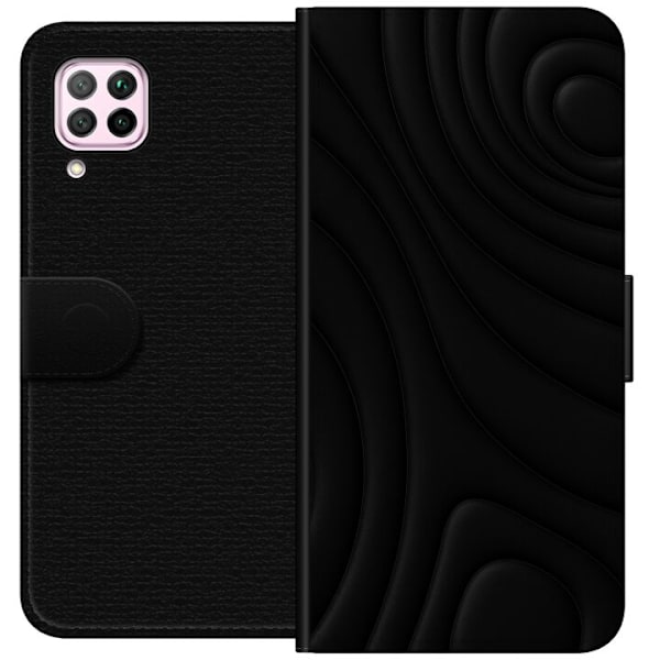 Huawei P40 lite Lompakkokotelo Tummat Aallot