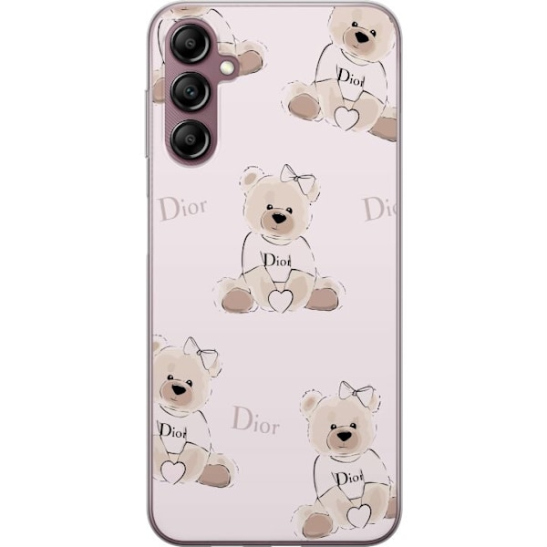 Samsung Galaxy A14 5G Gennemsigtig cover Teddy Dior Vibes - luksuriøs bamse i modetil