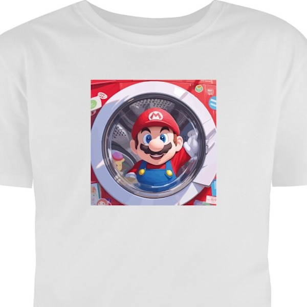 Børne T-shirt | Behagelig T-shirt til Børn Mario hvid 1-2 År