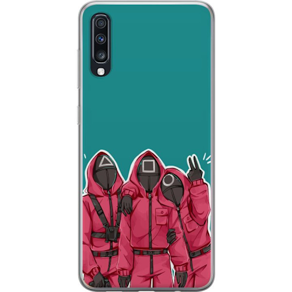 Samsung Galaxy A70 Gennemsigtig cover Squid Game Karakterer Grafisk Design Seriefigurer Populær TV Motiv Asiatisk Stil Spændende Trend