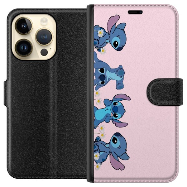 Apple iPhone 14 Pro Plånboksfodral Stitch Skratt & Bus – Perfekt för Mobilskal eller Poster