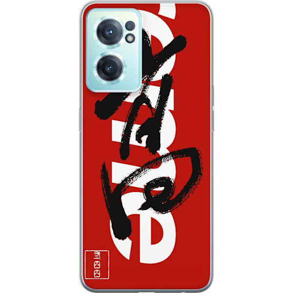 OnePlus Nord CE 2 5G Genomskinligt Skal Supreme Röd Graffiti Streetwear Design Modeikon Trend Graffitimönster Populärt Urban Street Fashion