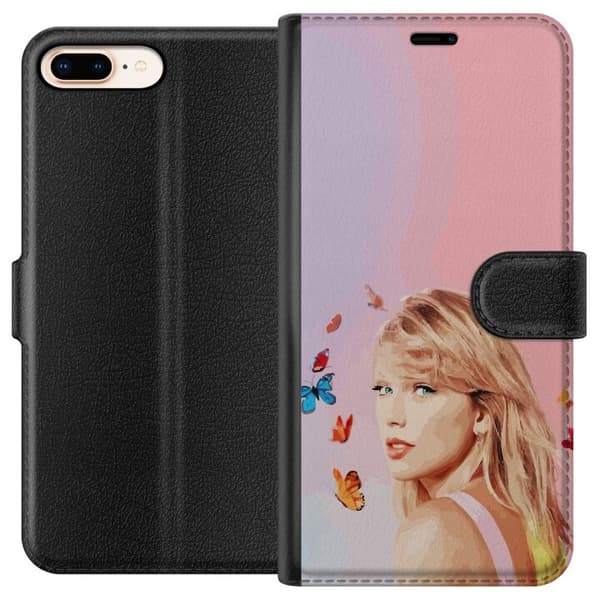 Kompatibelt Plånboksfodral till Apple iPhone 8 Plus Taylor Swift Fjärillar