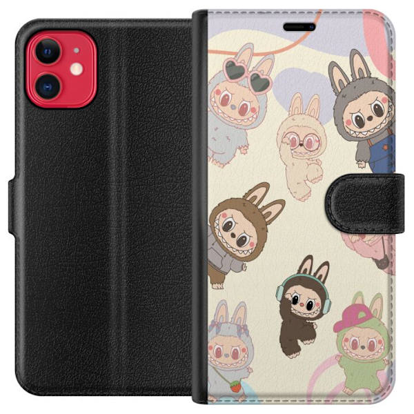 Apple iPhone 11 Tegnebogsetui Labubu Pop Mart Samling Motiv Figur Samling Design Populært Art Toy Pop Mart Kreativ Grafisk