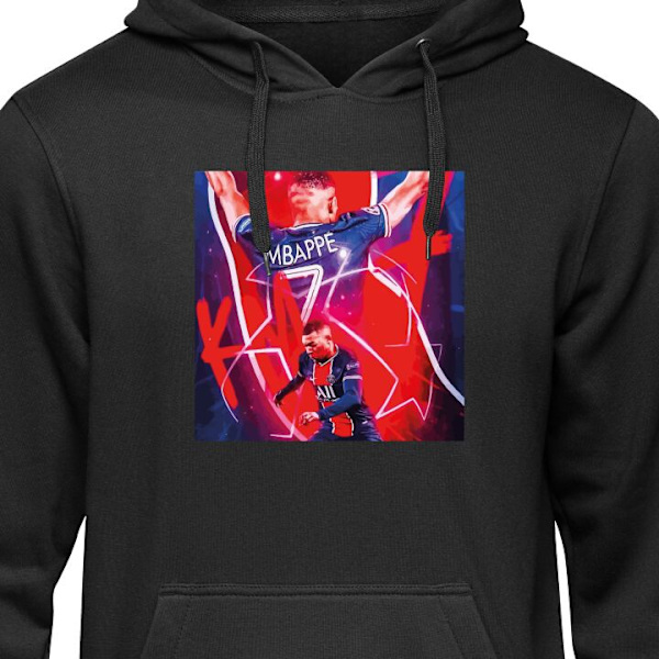 Hoodie för Vuxen | Bekväm Huvtröja Kylian Mbappé svart XXL