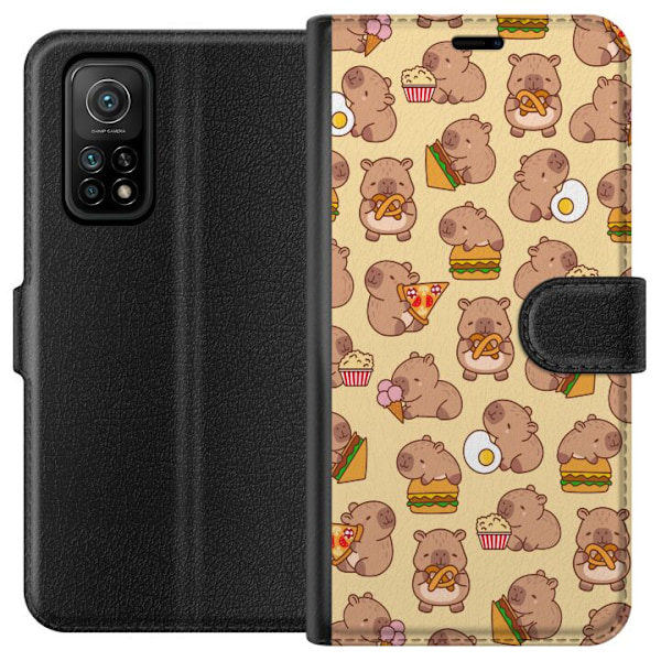 Xiaomi Mi 10T 5G Plånboksfodral Kawaii capybara mobilskal med flera söta figurer