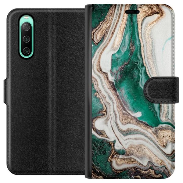 Kompatibelt Plånboksfodral till Sony Xperia 10 IV Grön