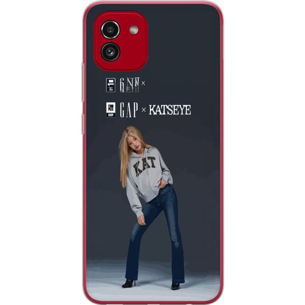 Kompatibelt Mobilskal till Samsung Galaxy A03 KATSEYE blond modebild grå