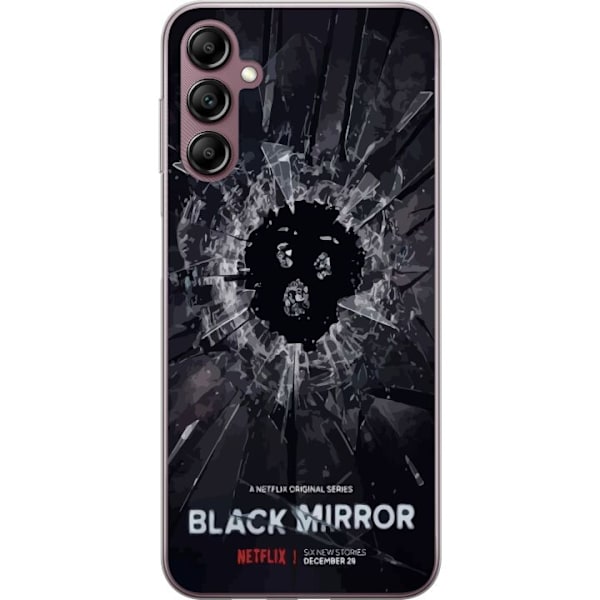 Samsung Galaxy A14 5G Genomskinligt Skal Black Mirror Sci-Fi Netflix Serie Dystopi Teknik Cyberpunk Mörkt TV Spelmotiv