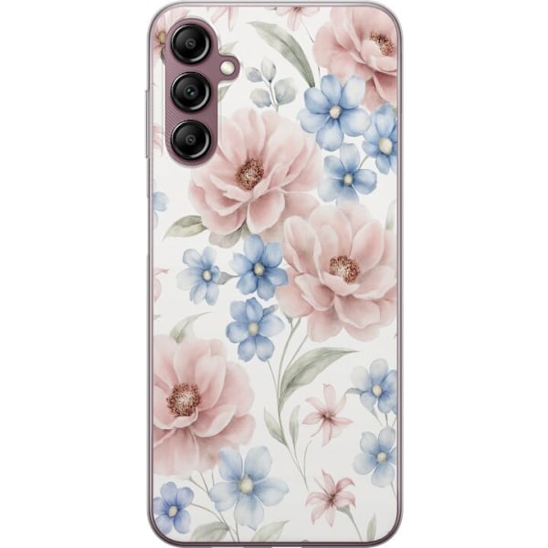 Samsung Galaxy A14 5G Gennemsigtig cover Romantiske blomster
