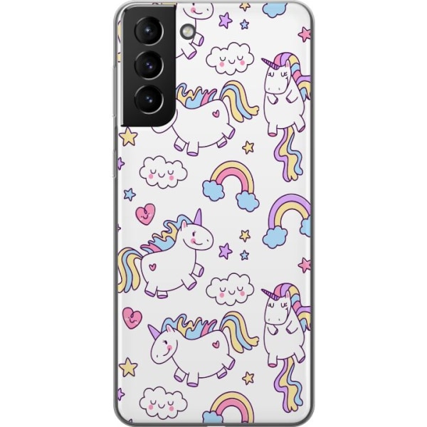 Samsung Galaxy S21+ 5G Genomskinligt Skal Unicorn Pattern