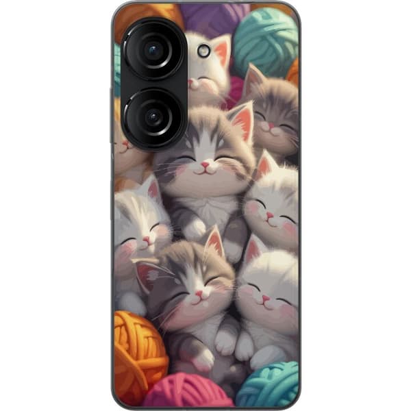 Kompatibelt Mobildeksel til Asus Zenfone 10 Sovande kattungar beige
