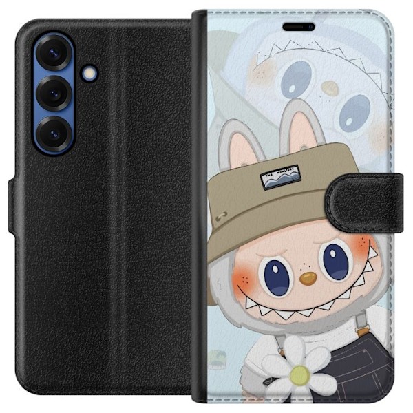 Samsung Galaxy S25+ Plånboksfodral Labubu med hatt – Pop Mart-figur Mr. Butcher i retro stil med karaktär