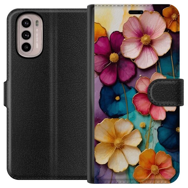 Motorola Moto G31 Plånboksfodral Blommor Färger