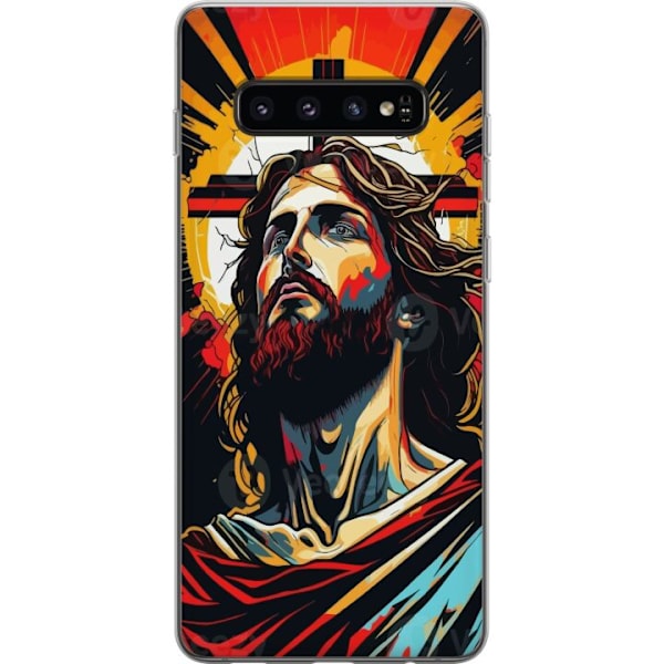 Samsung Galaxy S10 Läpinäkyvä kuori Jeesus ja Kortti - uskonnollinen motiivi syvällä symboliikalla