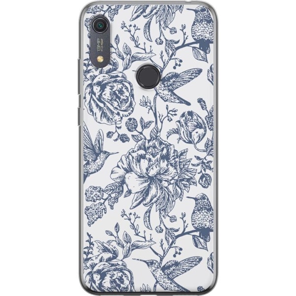 Huawei Y6s (2019) Gennemsigtig cover Blomster & Fugle - Romant