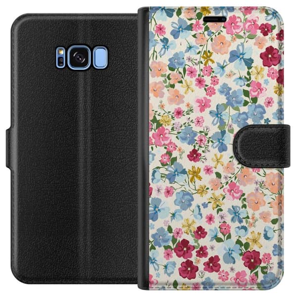 Kompatibelt Plånboksfodral till Samsung Galaxy S8 Blommor