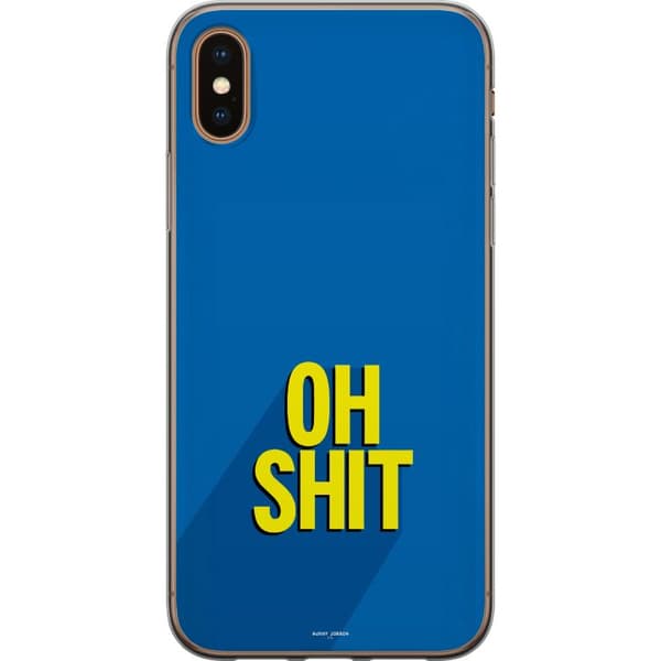 Kompatibelt Mobilskal till Apple iPhone XS Oh Shit text blå