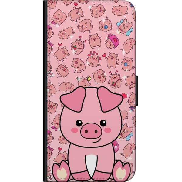 Kompatibel Tegnebogsetui til Samsung Galaxy A20s Kawaii Gris Lyserød Sød Anime
