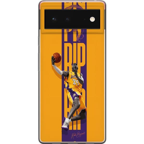 Kompatibelt Mobildeksel til Google Pixel 6 Kobe Bryant i Lakers-drakt under kraftfull dunk gul