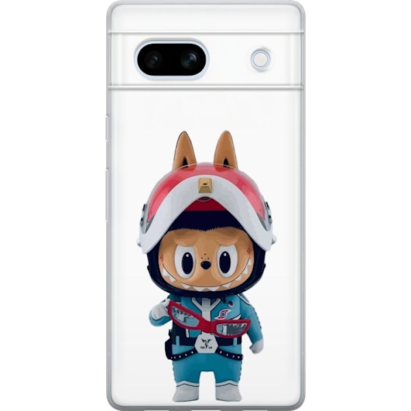 Google Pixel 7a Läpinäkyvä kuori How2work Labubu hirviöt x Ultraman Blue -hahmo